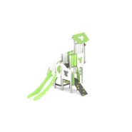 Structure multi-activités métallique chlorophylle Zoulou - LD1BPMET4100 - Ludoparc - 1,5-6 ans - Hauteur de chute 140 cm - Dimensions 4,75m x 2,87m x 3,24m_1