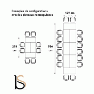 Table abattante polyvalente avec plateau rectangulaire - MDD - 139 x 69,5 cm_1