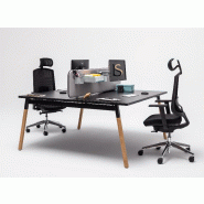 Bureau bench 2 personnes Ogi Wood - MDD. - Anthracite, Non, 160 x 161 cm_2