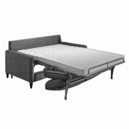 Canapé convertible express OSLO Tweed gris silver - Couchage 140x197 cm - Matelas 16 cm - Sommier à lattes Renatonisi_1