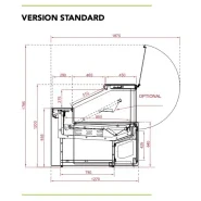 Vitrine réfrigérée service arrière de grande capacité - en version groupe logé ou déporté - pour boucherie, charcuterie, sandwicherie, traiteur et fromagerie -MERISIER_1