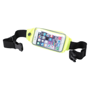 Sac banane en lycra - avec fenêtre de contact et orifice écouteurs - couleur jaune - poids 72g_1