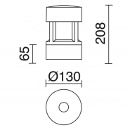 Borne Mini NICO IP65 E27 70W - Anthracite - Hauteur 20.8 cm - IP65 - IK08 - Aluminium_1