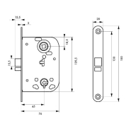 Serrure encastrable Thirard pour porte d'intérieur à condamnation - acier embouti, réversible, argenté_1