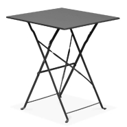 Table et chaises restaurant, table 60x60cm et 2 chaises pliantes Rome anthracite_1