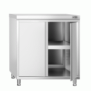 Meuble bas inox central P 700 mm avec portes - 800_1