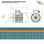 Moteur électrique Monophasé 220v 0.18 Kw 1500 Tr/min Condensateur Permanent - Mmp63g4b14 Bride B14 - Bobinage Cuivre_1