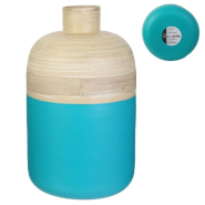 Pot décoratif en bambou turquoise 34cm M2_1