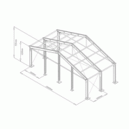 Tente de stockage fermée en aluminium et acier - couverture composite PVC - porte, fenêtre et éclairage inclus_1