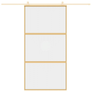 Vidaxl porte coulissante doré 102,5x205cm verre esg clair et aluminium 155150_1