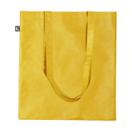 Tote bag publicitaire en RPET - anses longues - laminé 100 g/m² - couleur jaune - 44 g_1