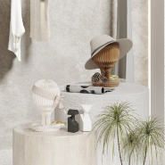 Tête Carton Plié avec Plateau Brun Ø18 H30 cm_1
