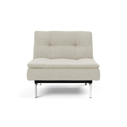 Innovation Living - Fauteuil design Dublexo convertible en lit 90x115 cm - Pieds chromés - Tissu Mixed Dance Natural_1