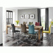 Lot de 4 chaises Kilou - Tissu rouge - Piètement luge noir mat - L43 x H100 x P57 cm_1