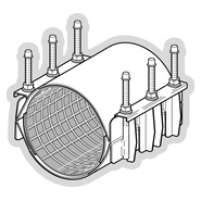 Manchon de réparation temporaire en inox 2 pièces - Longueur 200 mm - VIKING JOHNSON_1