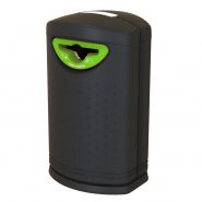 Poubelle publique en polyéthylène renforcé antivandal - 120L avec verrouillage et fixation au sol_2