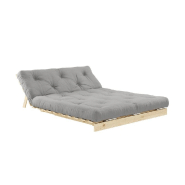 Canapé convertible futon ROOTS - pin naturel - tissu gris - couchage 160x200 cm - design japonais et scandinave - marque KARUP_1