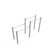 Station double dips en acier inoxydable - Référence SDBPR2 - Conforme NF EN 16630 : 2015 - Construction solide pour espace sportif extérieur_1