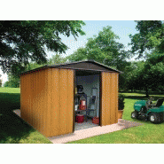 Abri métal 1013WGY - S.H.T. 12,00 m² - H. 212 cm - Marron bois - Abris de jardin_1