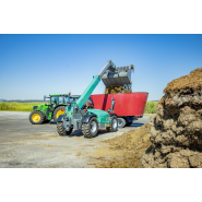 Chariot télescopique compact, puissant avec une hauteur de gerbage de 7 m pour les travaux de manutention -  Kramer KT407_1