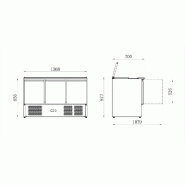 Saladette 368 l 2 portes int/ext inox  série star AFI_1