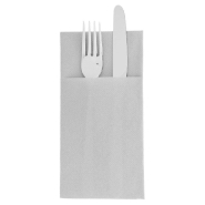 Serviette-étui pour couverts intissé gris 40x40cm - par 700_1