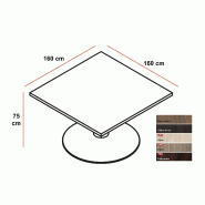 Table de réunion carrée Lithos - Dellarovere - Noyer_1