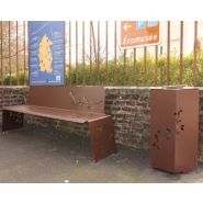 Banc public en acier - Arborescence - Découpe laser, sans soudure, motif végétal, fixation sur platines_1