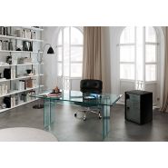 LLT Home Office - Bureau droit en verre transparent - Fiam Italia SRL - 15 mm d'épaisseur_1