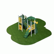 Structure de jeux 2 tours Oasis - OA21203I - Capacité 12 enfants, Toboggan, Mur d'escalade_1