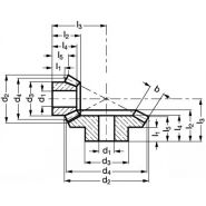 A1-123 - engrenage conique en laiton - module 0,5 - Michaud Chailly - denture droite fraisée - angle 90°_1