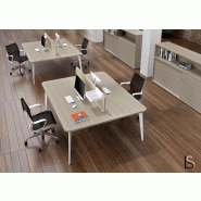 Bureau bench 2 personnes Blade - Alea - Non, 140, Chêne gris_2