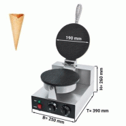Gaufrier électrique simple en fonte - plaque pour cornets de glaces Ø 190mm_1