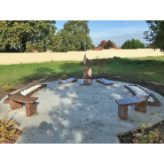 Jardins du souvenir - Les Stèles - Stèle double flamme en granit massif, personnalisable_1