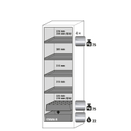 Armoire de sécurité Q-PEGASUS-90 - Type 90 - Modèle Q90.195.060.WDAC - Réf 30074-049-30082 - Certifiée NF EN 14470-1 et GS_1