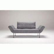 Canapé-lit design Zeal Laser convertible 200x70 cm - piétements métalliques - tissu gris Twist Granite - Innovation Living_1