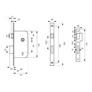 Serrure encastrable pour porte d'intérieur - Pêne dormant demi-tour réversible - Têtère acier nickelé - 1 clé - THIRARD_1