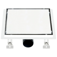 Vidaxl drain de douche avec couvercle 2 en 1 23x23 cm acier inoxydable 145995_1