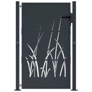 Vidaxl portail de jardin anthracite 105x155cm acier conception d'herbe 153169_1