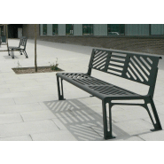 Banc public en acier galvanisé UM379M - traitement Ferrus anti-corrosion_1