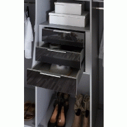 Bloc-tiroirs 3 tiroirs intérieurs - Largeur 48 cm - Façades en verre gris_1