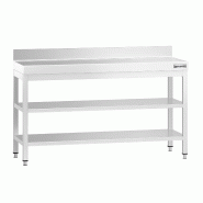 Tables Inox de Travail Premium avec Dosseret et Etagère - P 600 mm | Ggm - 1500_1