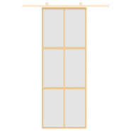 Vidaxl porte coulissante doré 76x205 cm verre esg dépoli et aluminium 155157_1