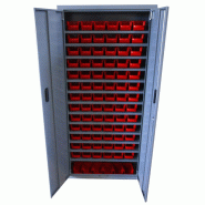 Armoire à bacs avec portes - Rouge / 84 x 1L_1