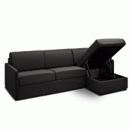 Canapé d'angle convertible express Paradiso gris graphite - Couchage 140 cm - Matelas Excellence Literie 14 cm_1