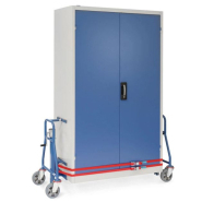 Diable élévateur jumelé - Charge 600kg - Treuil manuel et roues pivotantes Ø160 mm_1