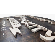 Panneau d'enseigne en bois vintage - style rétro sans lumière_1