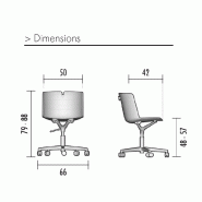 Siège de réunion Mork avec pied en métal. - Beige_2