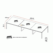 Table de réunion design X5 - Officity - Non, Anthracite, Béton_1