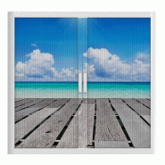 Armoire à rideaux avec décor mer - EasyOffice. - Basse, Ponton_1